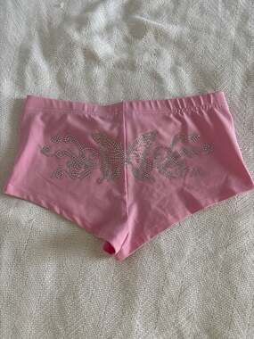 SHEIN ICON Rhinestone Butterfly Pattern Booty Shorts